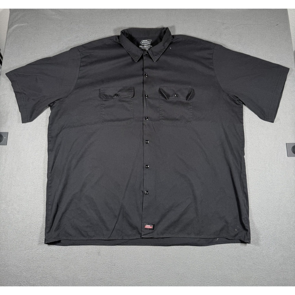 Dickies Men 3XL Black TempControl Short Sleeve Work Shirt GS570BK Mechanic